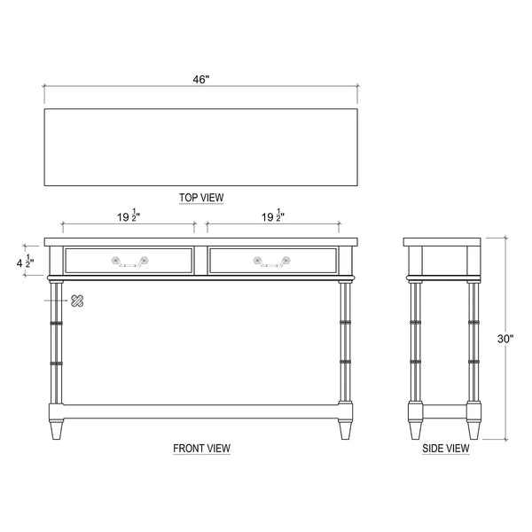 Farringdon Small Console-Blue Hand Home