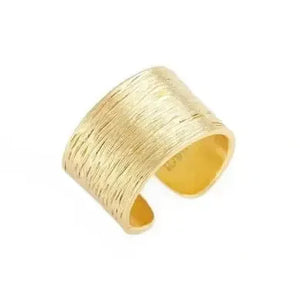 Elegant Brushed Finish Ring for Modern Style: Gold-Blue Hand Home