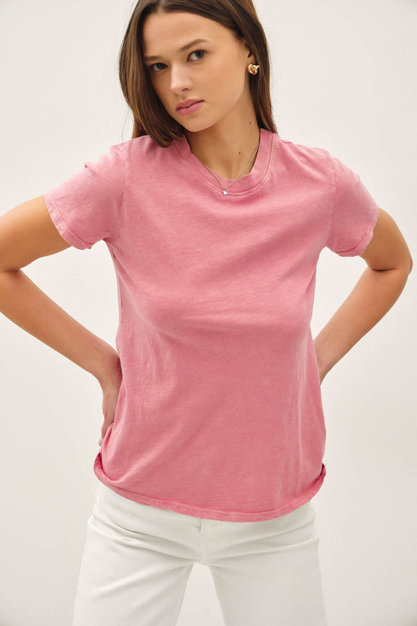 Classic Cut Acid Wash Cotton T-Shirt-Blue Hand Home