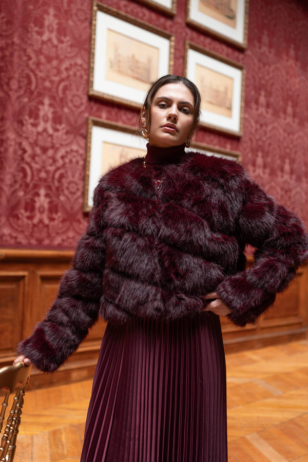 Paula short faux fur jacket - Y168