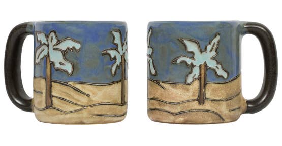 Mara Stoneware Desert Palms Mug-Blue Hand Home