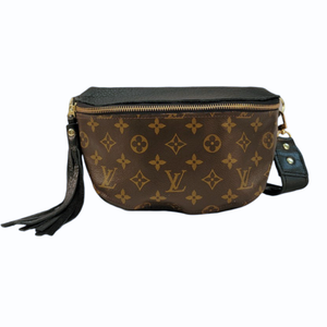 Britt Belt Bag - Upcycled Monogram Full Front - Black
