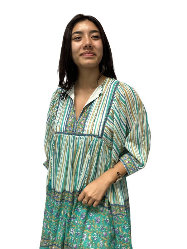 Raya Mini Dress-Blue Hand Home