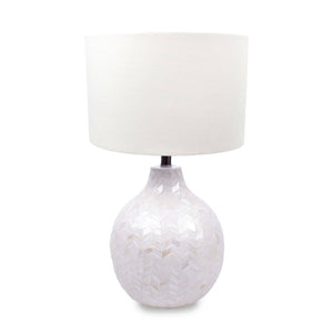 Chevron Mother of Pearl Table Lamp-Blue Hand Home