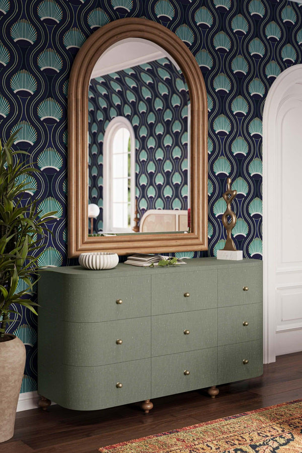 Fenchurch 9 Drawer Linen Wrapped Dresser-Blue Hand Home
