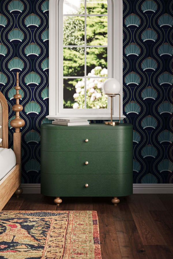 Fenchurch Linen Wrapped 3 Drawer Dresser-Blue Hand Home