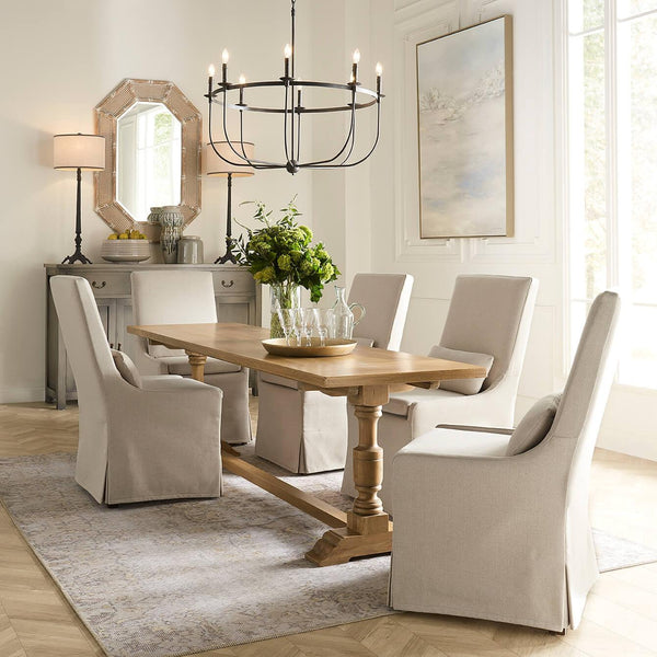 Sierra Modern Slipcovered Dining Chair w/o Castors-Blue Hand Home