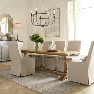 Sierra Modern Slipcovered Dining Chair w/o Castors-Blue Hand Home