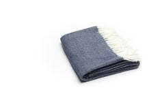 402 - Fringed Herringbone Throws-Blue Hand Home