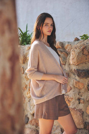 NEW COLOR- DOLMAN SLEEVE OPEN FRONT CARDIGAN-Blue Hand Home