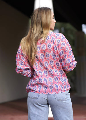 Anjou Top O/S Navy Pink-Blue Hand Home