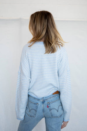 Piper Cardigan - Mini Striped-Blue Hand Home