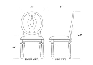 Fiona Dining Chair w/ Upholstered Seat-Blue Hand Home