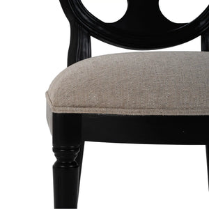Fiona Dining Chair w/ Upholstered Seat-Blue Hand Home