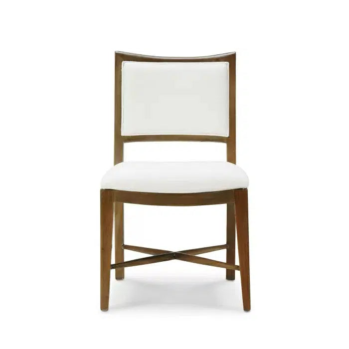 Bramble Fitzrovia Dining Chair In Straw Wash W/ Arctic White Performance Fabric & White Rattan-Bramble-Blue Hand Home