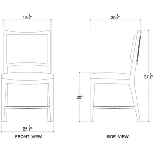 Bramble Fitzrovia Dining Chair In Straw Wash W/ Arctic White Performance Fabric & White Rattan-Bramble-Blue Hand Home