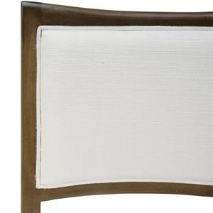 Bramble Fitzrovia Dining Chair In Straw Wash W/ Arctic White Performance Fabric & White Rattan-Bramble-Blue Hand Home
