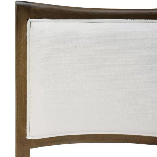 Bramble Fitzrovia Dining Chair In Straw Wash W/ Arctic White Performance Fabric & White Rattan-Bramble-Blue Hand Home