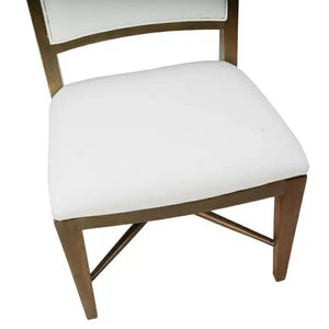Bramble Fitzrovia Dining Chair In Straw Wash W/ Arctic White Performance Fabric & White Rattan-Bramble-Blue Hand Home