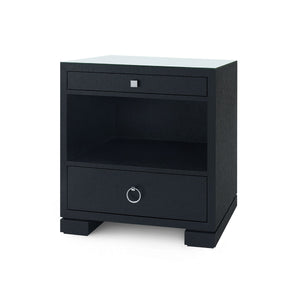 Frances 2-Drawer Side Table with Protective Glass Top