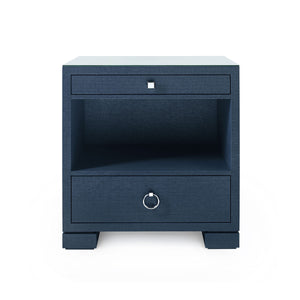 Frances 2-Drawer Side Table with Protective Glass Top