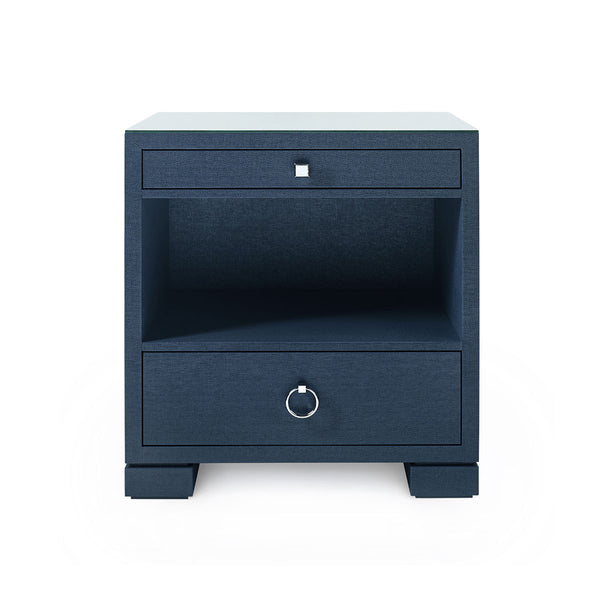 Frances 2-Drawer Side Table with Protective Glass Top