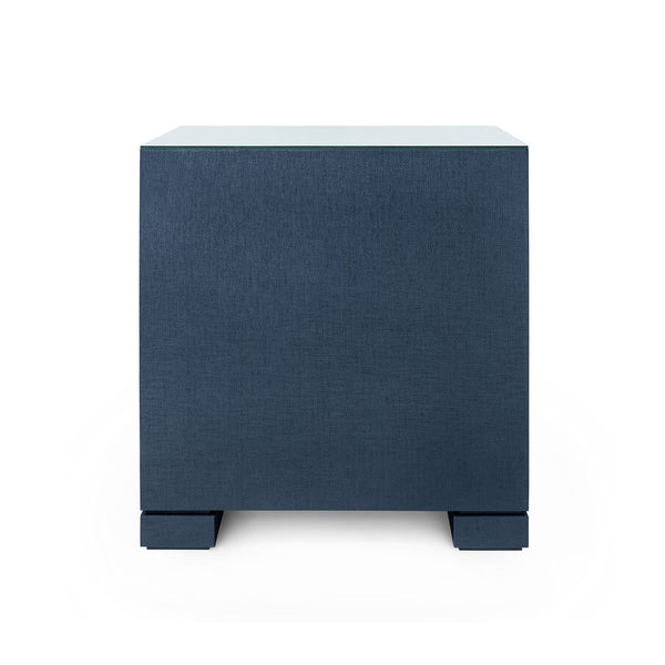 Frances 2-Drawer Side Table with Protective Glass Top