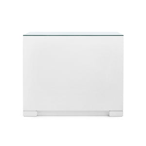 Frances 6-Drawer Dresser with Glass Top, Chiffon White