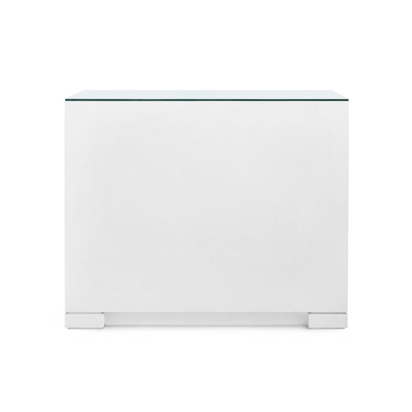 Frances 6-Drawer Dresser with Glass Top, Chiffon White
