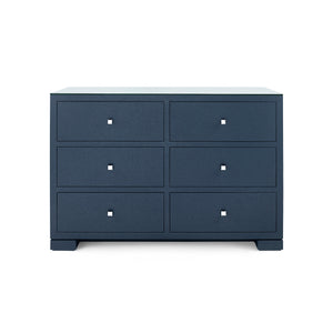 Frances Extra Large 6-Drawer with Glass Top, Deep Navy