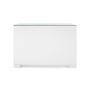 Frances Extra Large 6-Drawer with Glass Top, Chiffon White