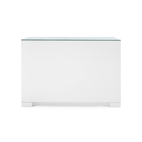 Frances Extra Large 6-Drawer with Glass Top, Chiffon White