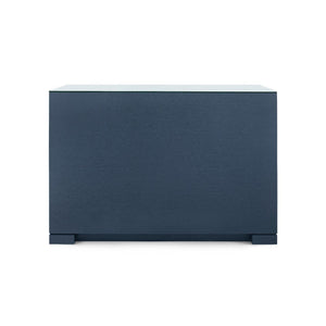 Frances Extra Large 6-Drawer with Glass Top, Deep Navy-Blue Hand Home