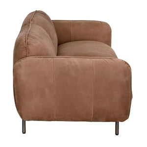 Franklin Sofa, Coris Brown Leather-Noir Furniture-Blue Hand Home
