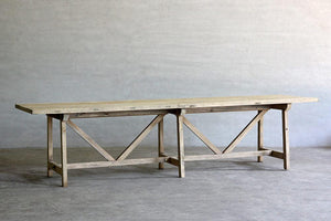 Farm Dining Table in Teak - with Center Leg-Blue Hand Home