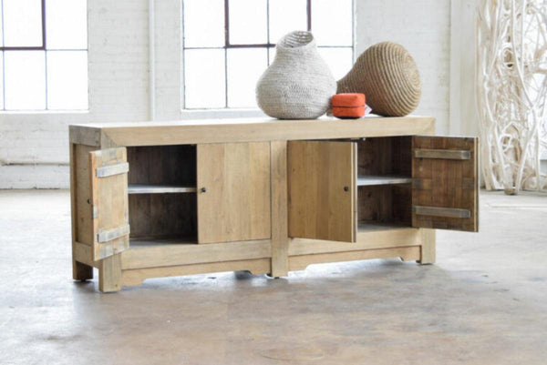 Gansu Buffet in Salvaged Wood-Blue Hand Home