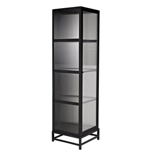 Chandler Tall Cabinet, Black Steel-Noir Furniture-Blue Hand Home