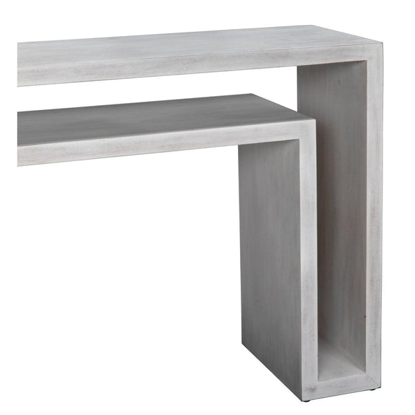 Caine Console, White Wash-Noir Furniture-Blue Hand Home