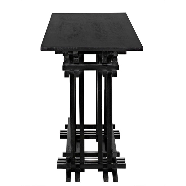 Loyd Console, Hand Rubbed Black-Noir Furniture-Blue Hand Home