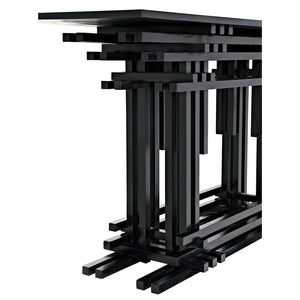 Loyd Console, Hand Rubbed Black-Noir Furniture-Blue Hand Home
