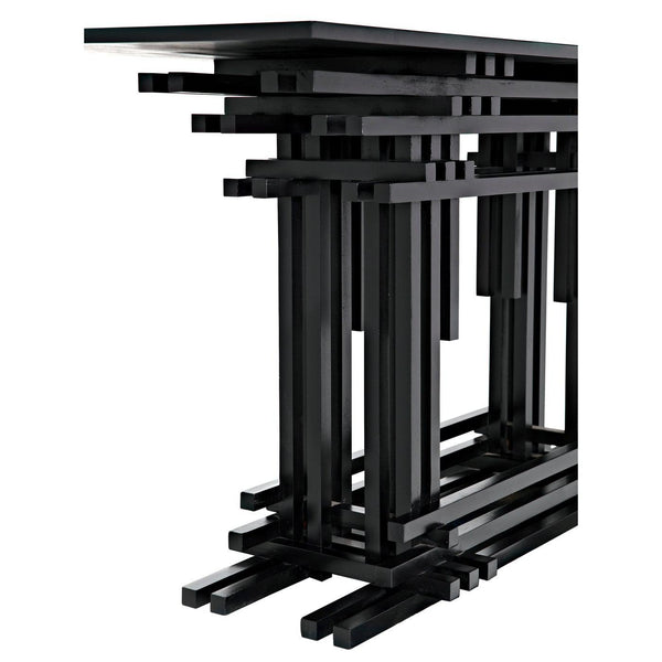 Loyd Console, Hand Rubbed Black-Noir Furniture-Blue Hand Home