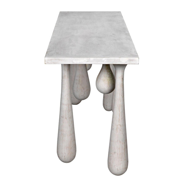 Drop Console, White Wash-Noir Furniture-Blue Hand Home