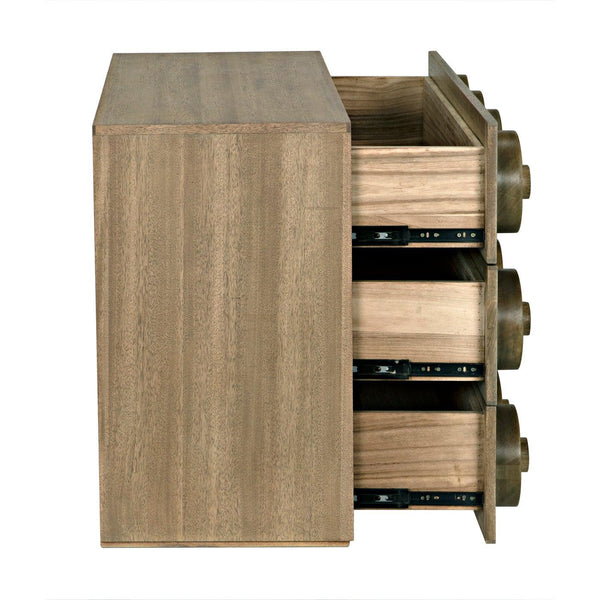 Lego Sideboard with 3 Drawers, Washed Walnut-Noir Furniture-Blue Hand Home