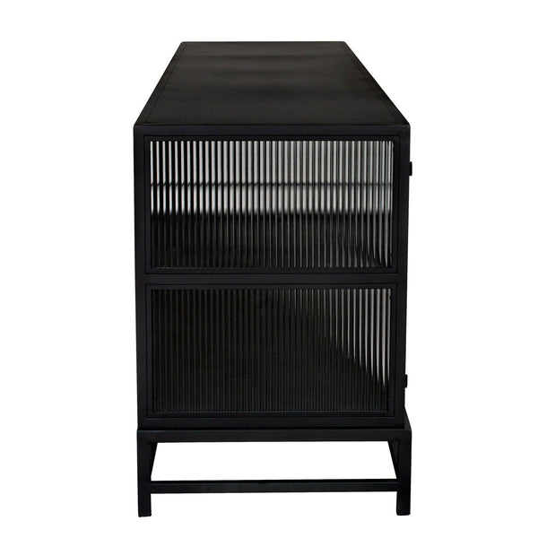 Chandler 4 Door Sideboard, Black Steel-Noir Furniture-Blue Hand Home