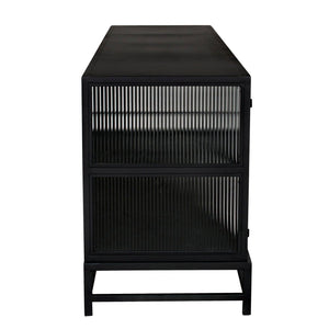 Chandler 4 Door Sideboard, Black Steel-Noir Furniture-Blue Hand Home