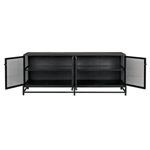 Chandler 4 Door Sideboard, Black Steel-Noir Furniture-Blue Hand Home