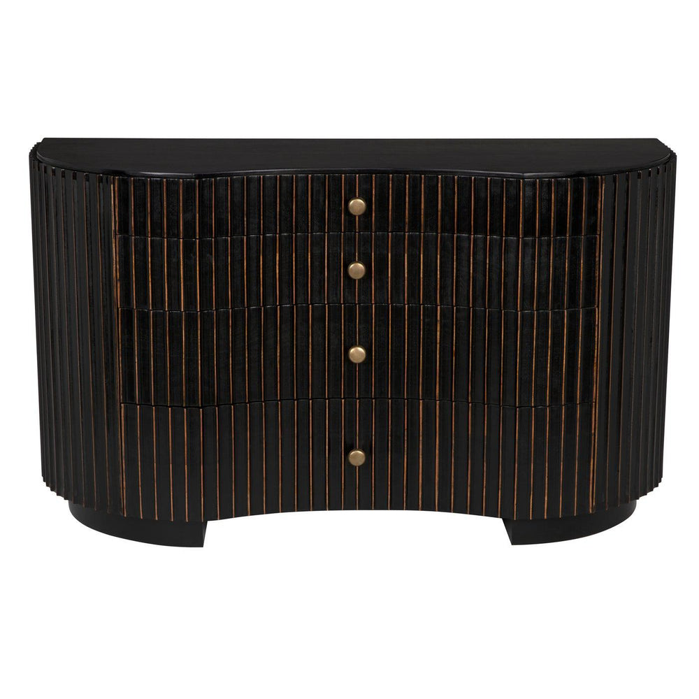 Irene Dresser, Hand Rubbed Black with Light Brown Trim-Noir Furniture-Blue Hand Home