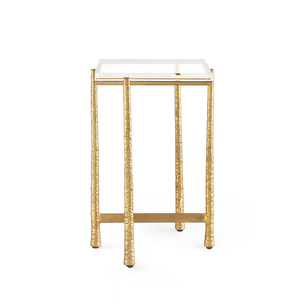 Genesis Accent Table, Gold Leaf-Blue Hand Home