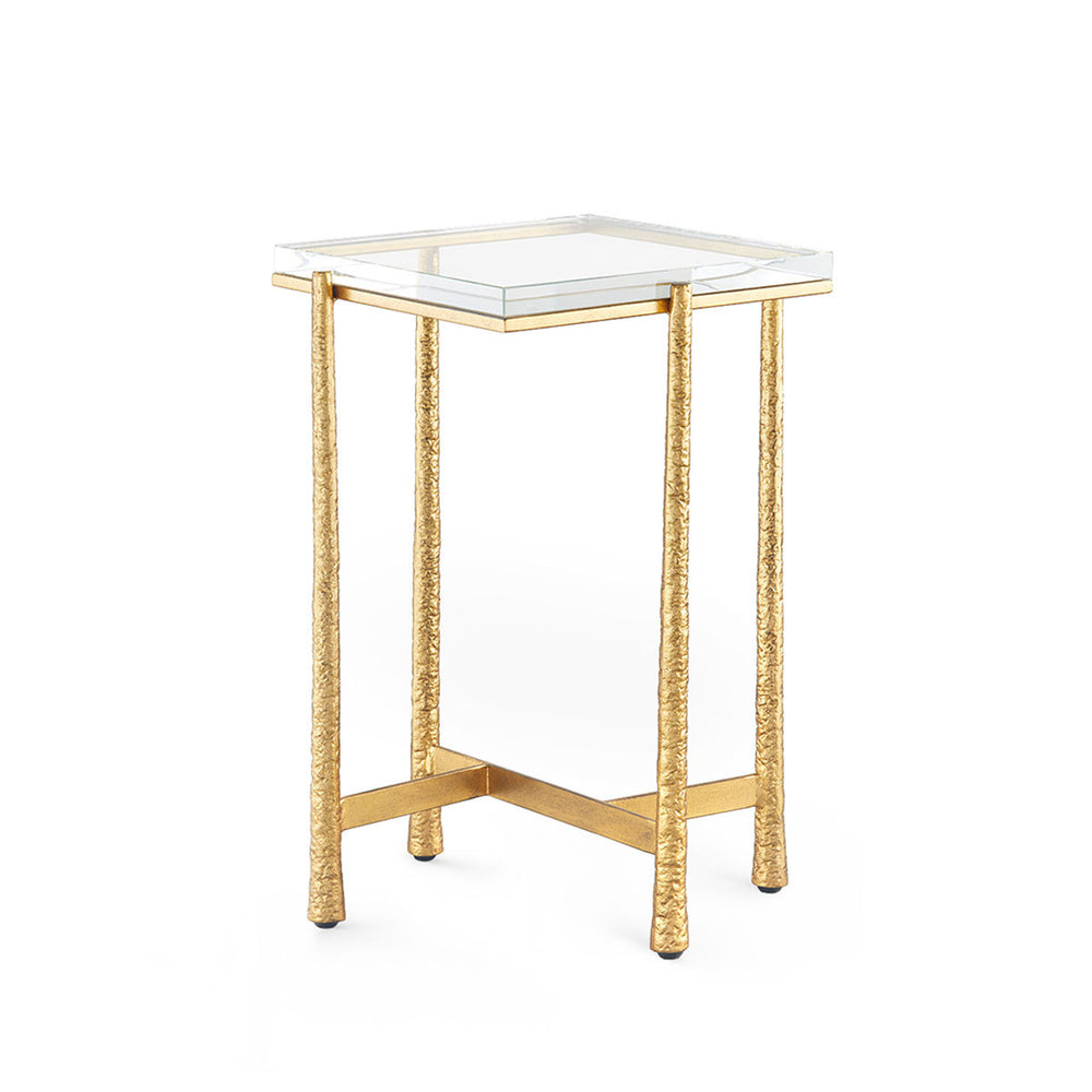 Genesis Accent Table, Gold Leaf-Blue Hand Home