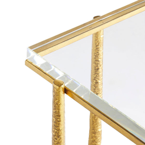 Genesis Accent Table, Gold Leaf-Blue Hand Home